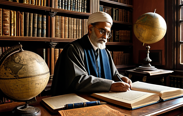 The Scholar's Study**

"A professional scholar, fully clothed in modest academic attire, meticulously translating an ancient Sanskrit text in a richly decorated study. The room features bookshelves overflowing with manuscripts, a globe, and antique writing tools. Warm, natural lighting. Perfect anatomy, correct proportions, well-formed hands, safe for work, appropriate content, professional, high quality."

**